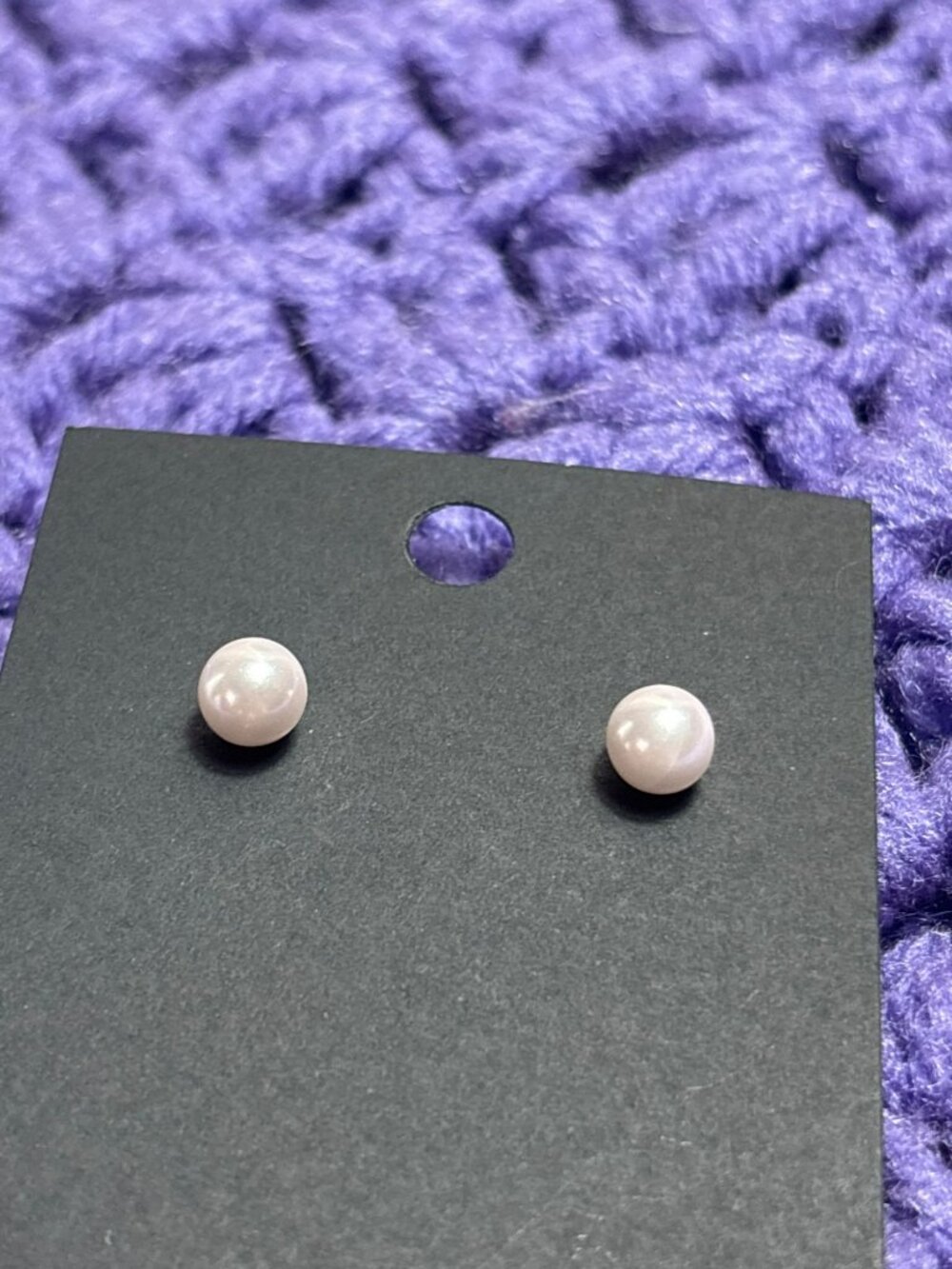 Plastic Faux Pearl Stud Earrings 0.25 inch